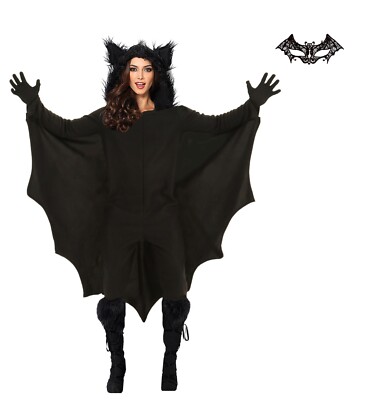 Erwachsene Vampir Fledermaus Flügel Cape Flügel Kostüm Gothic Damen Halloween Kostüm