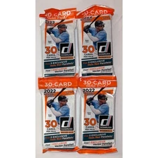 (4) 2022 Panini Donruss Baseball Value Packs ~ 4 Pack Lot ~ Fat Cello MLB Cards
