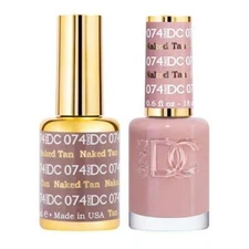 DND DC Soak Off Gel Polish + Matching Nail Lacquer - #074 Naked Tan