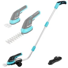 DURATECH 3-in-1 7.2V Cordless Hedge Trimmer 50" Extension Pole Battery USB-C USA