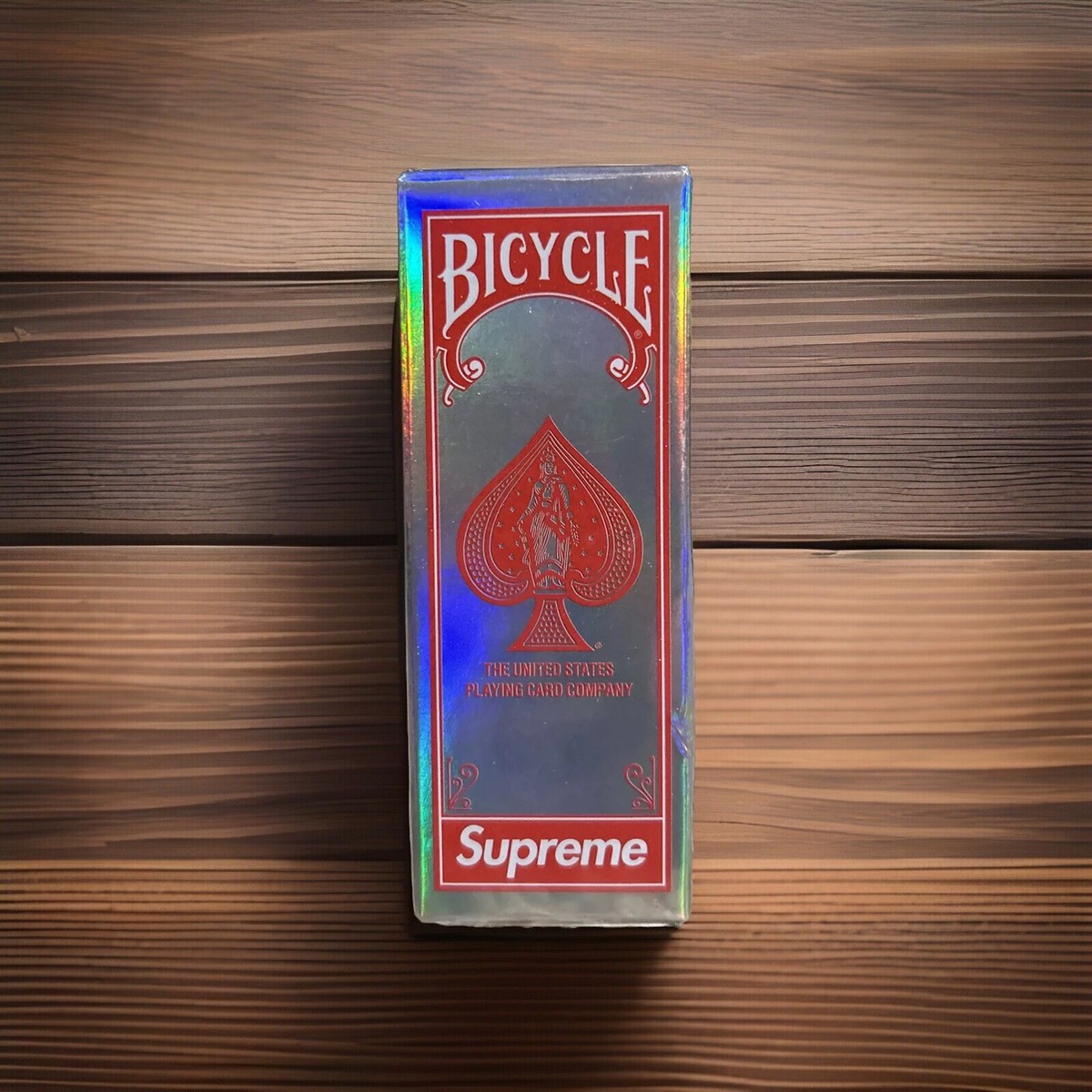 Supreme/ Bicycle Holographic Slice Playing Cards| FW23| Box Logo