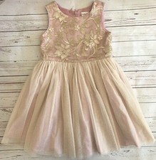 SWEET HEART ROSE Girls Formal Holiday Dress Size 5 Pink Rose Gold Sparkle Tulle