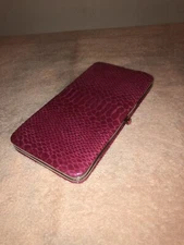 Mundi Pink Jewel Closure Clutch Wallet 7”x3” NWT