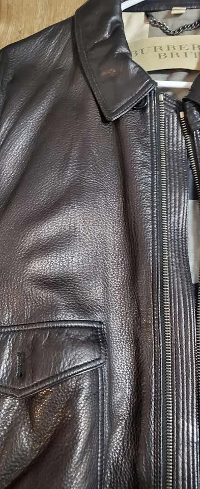 Chaqueta de cuero para hombre Burberry The Brit (negra) XL Foto 3 de 4