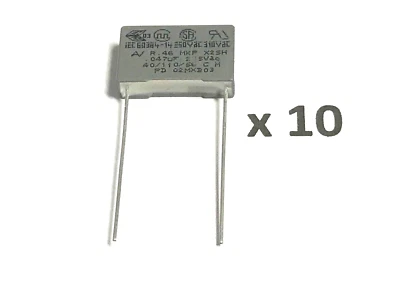 ARCOTRONICS/ KEMET 47nF, 275V AC, 560V DC, 0,047uF, R46, MKP, 20%, RM15, R46KI24705001M, 10 Stück