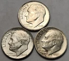 1946 P D S Roosevelt Silver Dime Year Set, 90% Silver, Great For Albums, R-46AB