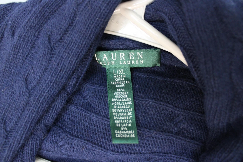 Suéter Lauren Ralph Lauren Mujer Grande XL Cárdigan Abierto Mezcla Lana Pullover Foto 3 de 4
