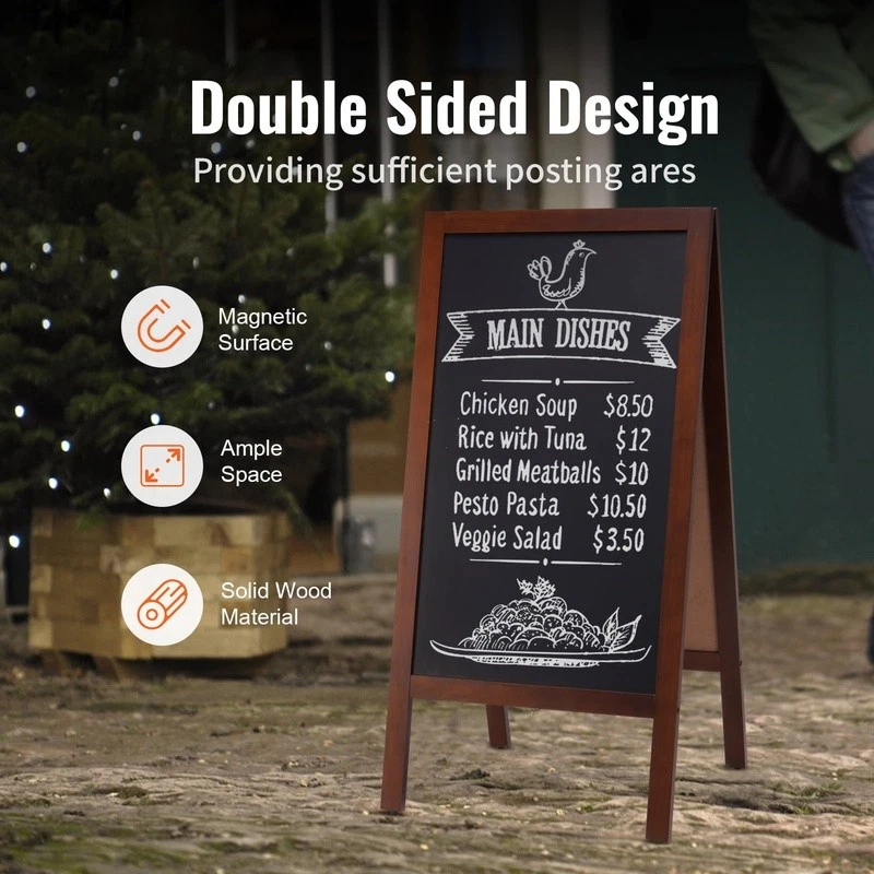 Multifunctional Magnetic Chalkboard Wall Sign W/ Easy Clean Surface Accessories - Image 3 of 4