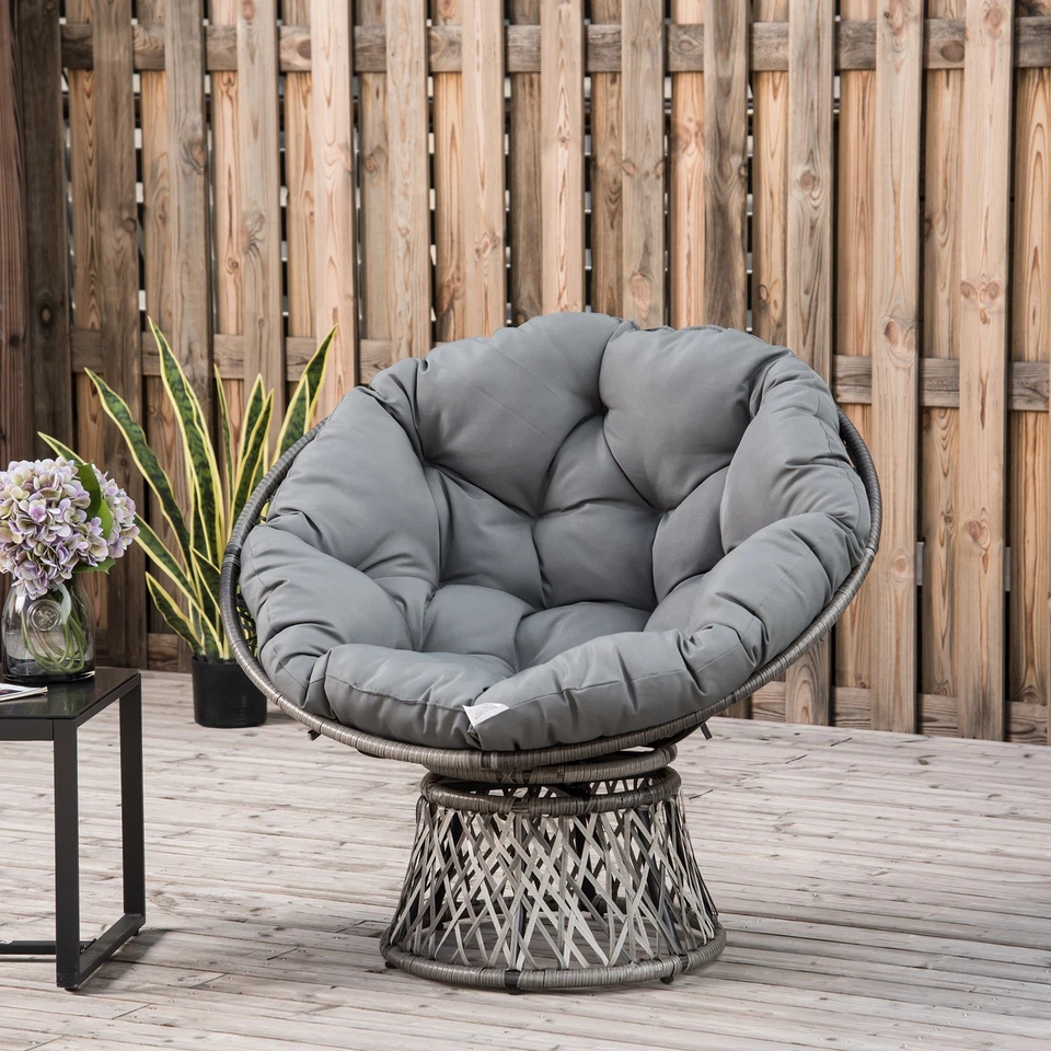 Outsunny fauteuil design 87x97x86cm Gris - Photo 3/4