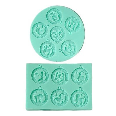 Constellation Pendant Keychain Epoxy Resin Mold with Hole Keyring Earring Mold