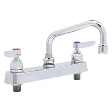 T&S Brass B-1120 Low Arc Laundry Sink Faucet, Manual, 8" Mount, 2 Hole