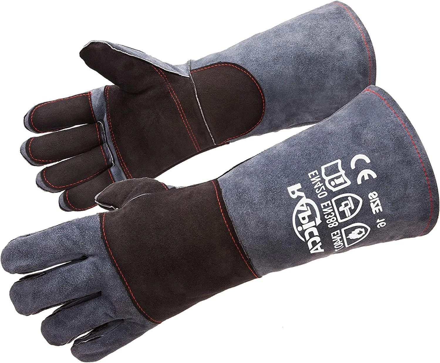 Fireplace Gloves Fire Heat Resistant: Dark-Grey 16IN 932℉ - Fireproof Leather fo
Opens in a new wind