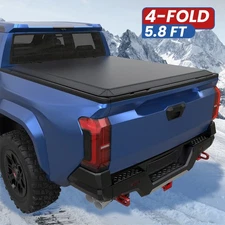 5.7/5.8FT 4 FOLD Tonneau Cover Truck Bed For 2009-25 Ram 1500 Cab Pickup No Box