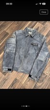 Rare 90s Leather Nickelson drag racing team jacket Size Medium