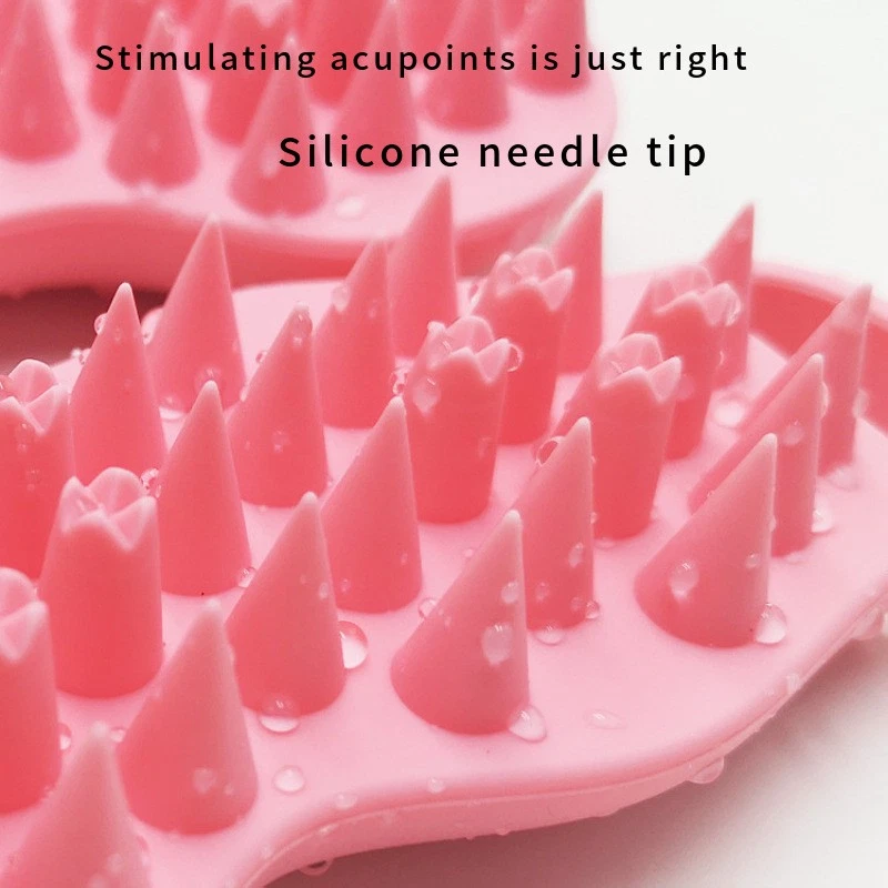 Cepillo de masaje con champú de silicona, para limpieza profunda del cuero cabelludo y lavado relajante del cabello Foto 3 de 4