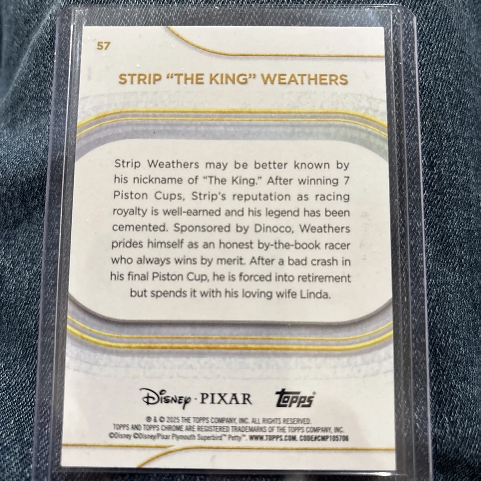 2025 Topps Chrome Disney Strip The King Weathers Black Wave Refractor 07/10 # 57 - Bild 2 von 4