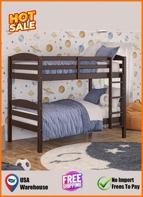 Better Homes & Gardens Leighton Solid Wood Twin-over-Twin Convertible Bunk Bed