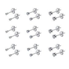 Stud Earrings for Women, Stainless Steel 9 Pairs Cubic Zirconia Earrings Studs f