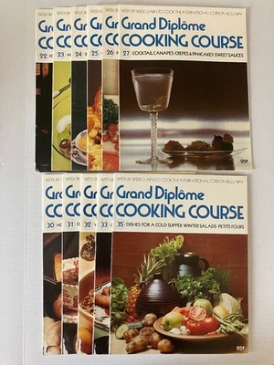 Grand Diplôme Cooking Course Weekly Issues 22-27, 30-33, 35 Cordon Bleu 1971 PB