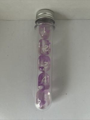 Role 4 Initiative Diffusion Arch'd4 Dice RPG & D & D - Clear/Lilac (Tube Of 5)