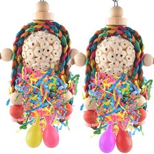 Conure Toys, 2PCS Bird Parrot Foraging Shredder Hanging Toys Sola Balls with ...