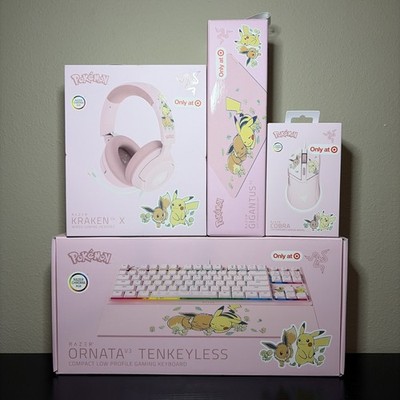 Pokemon x Razer Full Set Keyboard | Headphones | Mouse| Mousepad|Pikachu & Eevee