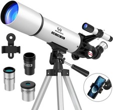 180x Refactor Telescope, High Powered 90mm Aperture 600mm, w/ Tripod Case Phone