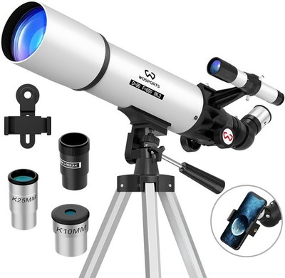180x Refactor Telescope, High Powered 90mm Aperture 600mm, w/ Tripod Case Phone