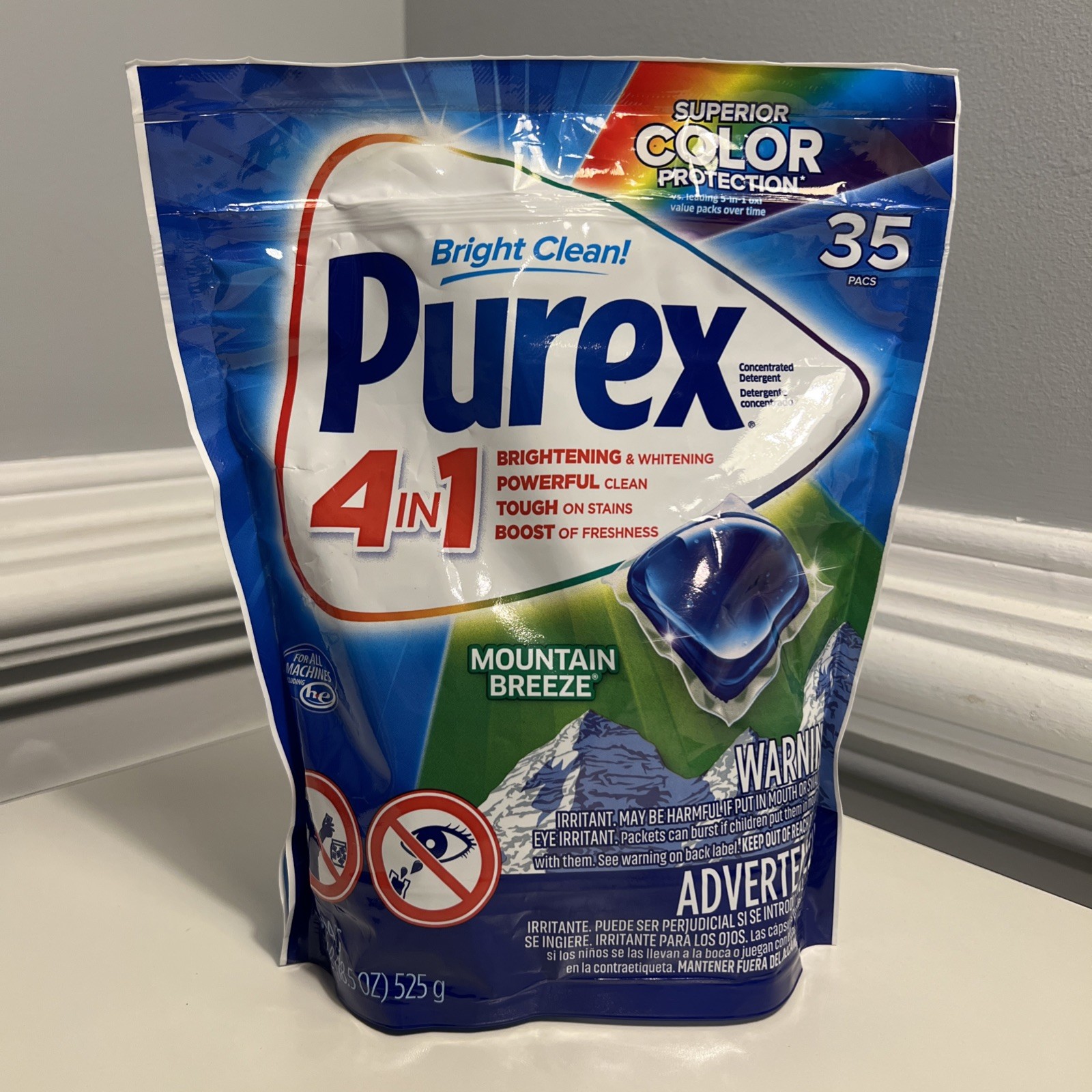 Laundry Detergent, Mountain Breeze, 35Pacs  1.15 Lb One Pack Of Purex 4-in-1