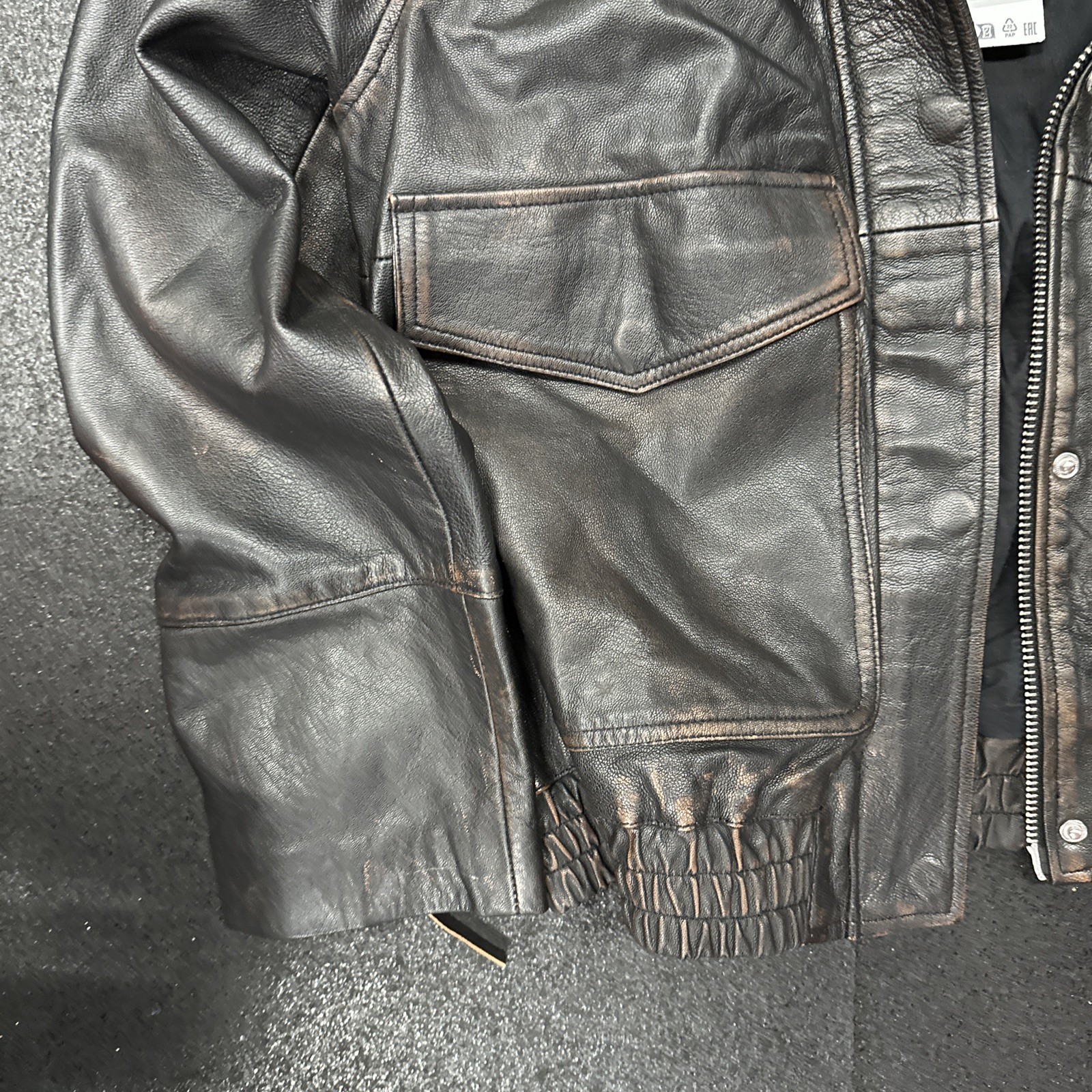 Zara Leather Collect Brown Jacket Size L New with Tags Men image 4