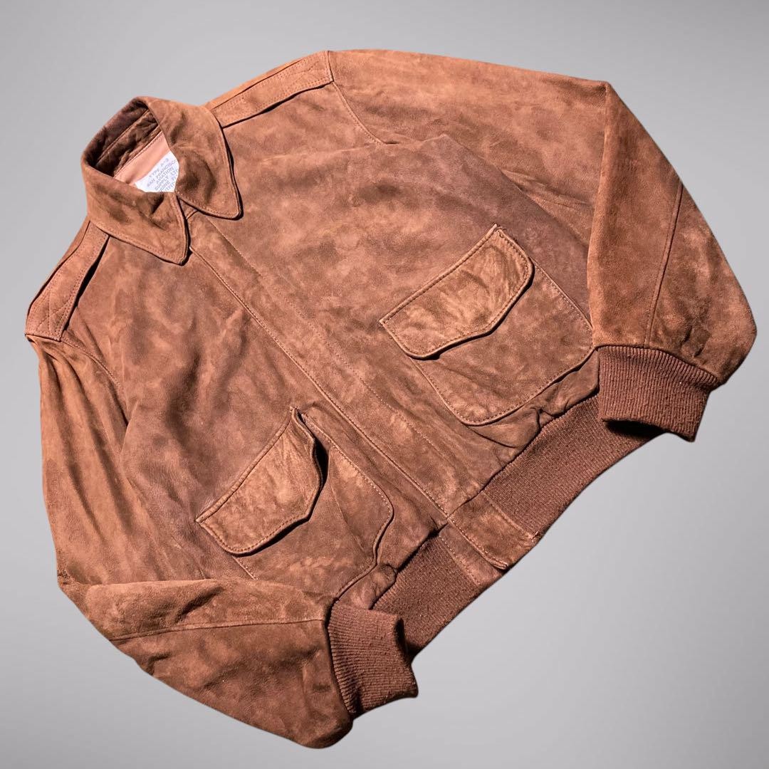 A-2 Suede Leather Flight Jacket Brown 36 Made in USA from