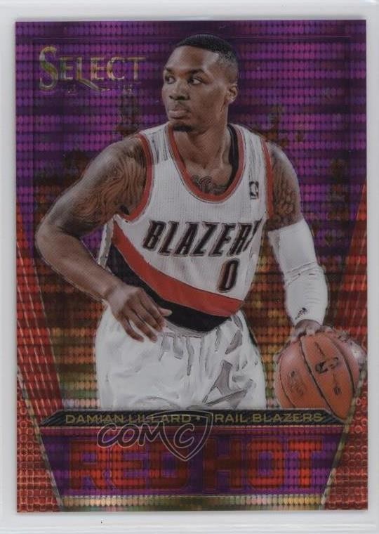 2013-14 Panini Select Red Hot Purple Prizm /99 Damian Lillard #33
