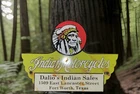 Vintage Indian Motorcycles Porcelain Sign Dalio's Sales Service Fort Worth Texas