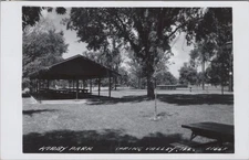 Kirby Park Spring Valley IL 1972 Picnic Shelter Scene RPPC Photo Postcard