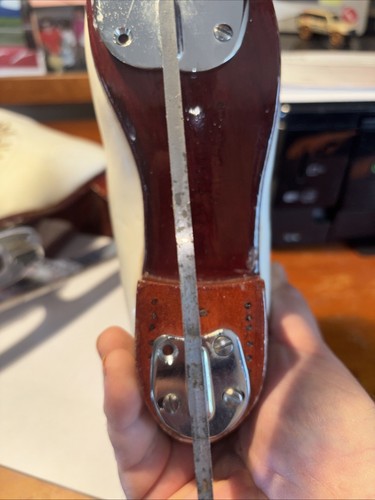 Super Teri White Ice Skates Size 4 1/2 AAA 50 MK Sheffield Steel Prof Blades - Picture 6 of 17
