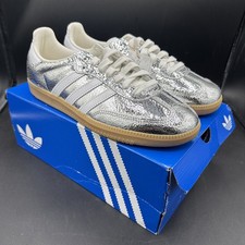 PICK SIZE - adidas JR0035 Womans Samba OG Silver / White Sneaker