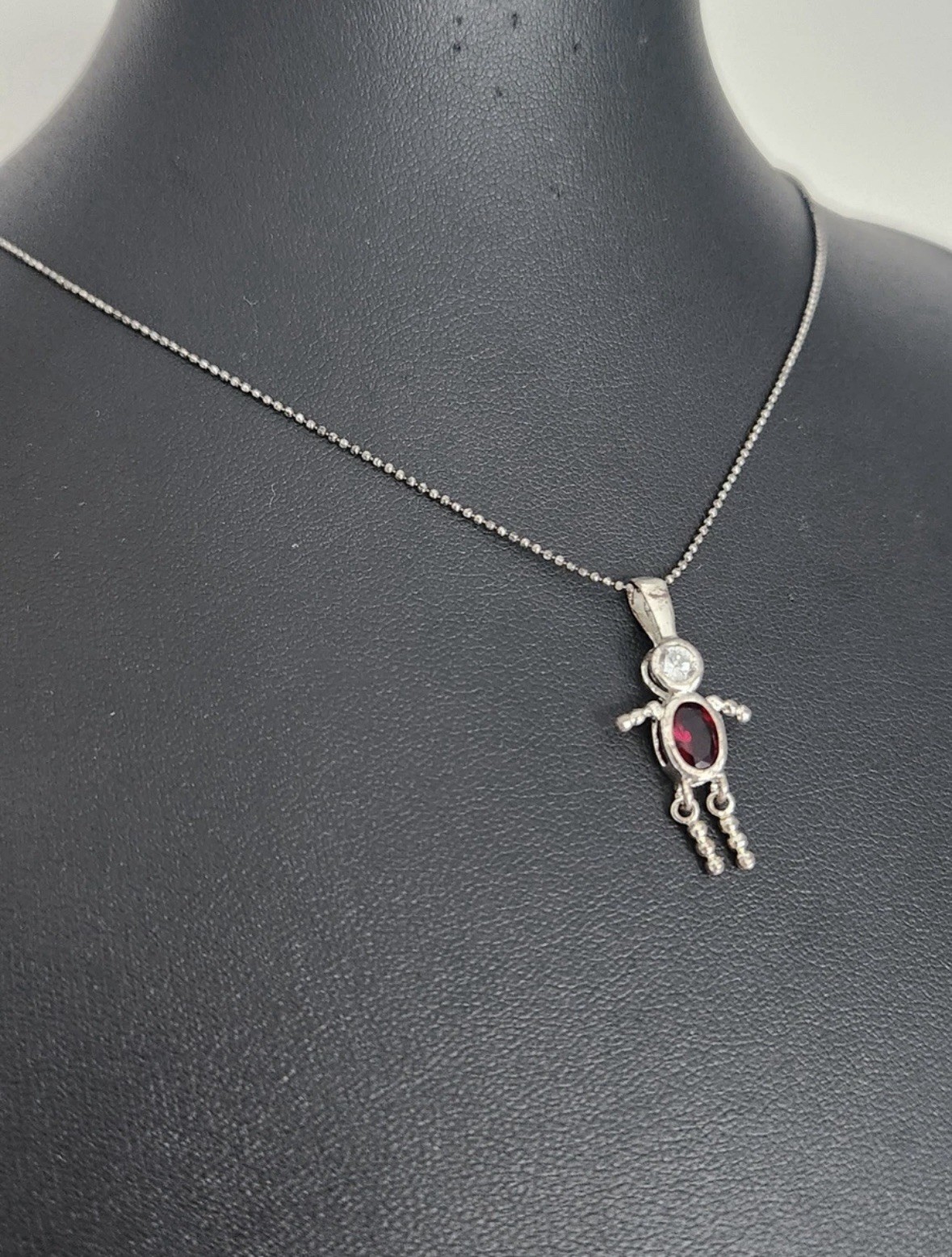 Sterling Silver 925 Hallmarked Red Ruby July Birt… - image 1