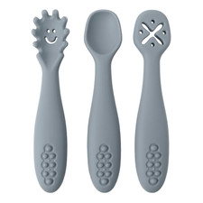 3PCS Silicone Spoon Fork for Baby Utensils Set Feeding Food Toddler Learn to Eat
