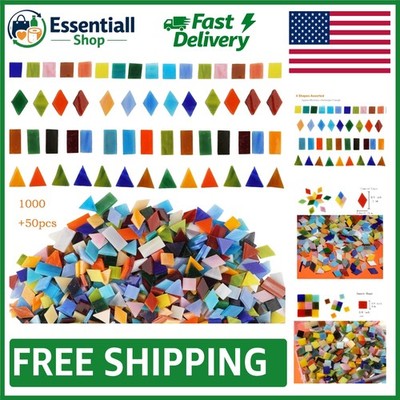 Colorful 1050-Piece Mosaic Tile Set: Diamond, Triangle, Square & Rectangle