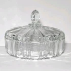 Vintage Anchor Hocking  Old Cafe Clear Glass Candy Dish With Lid EUC