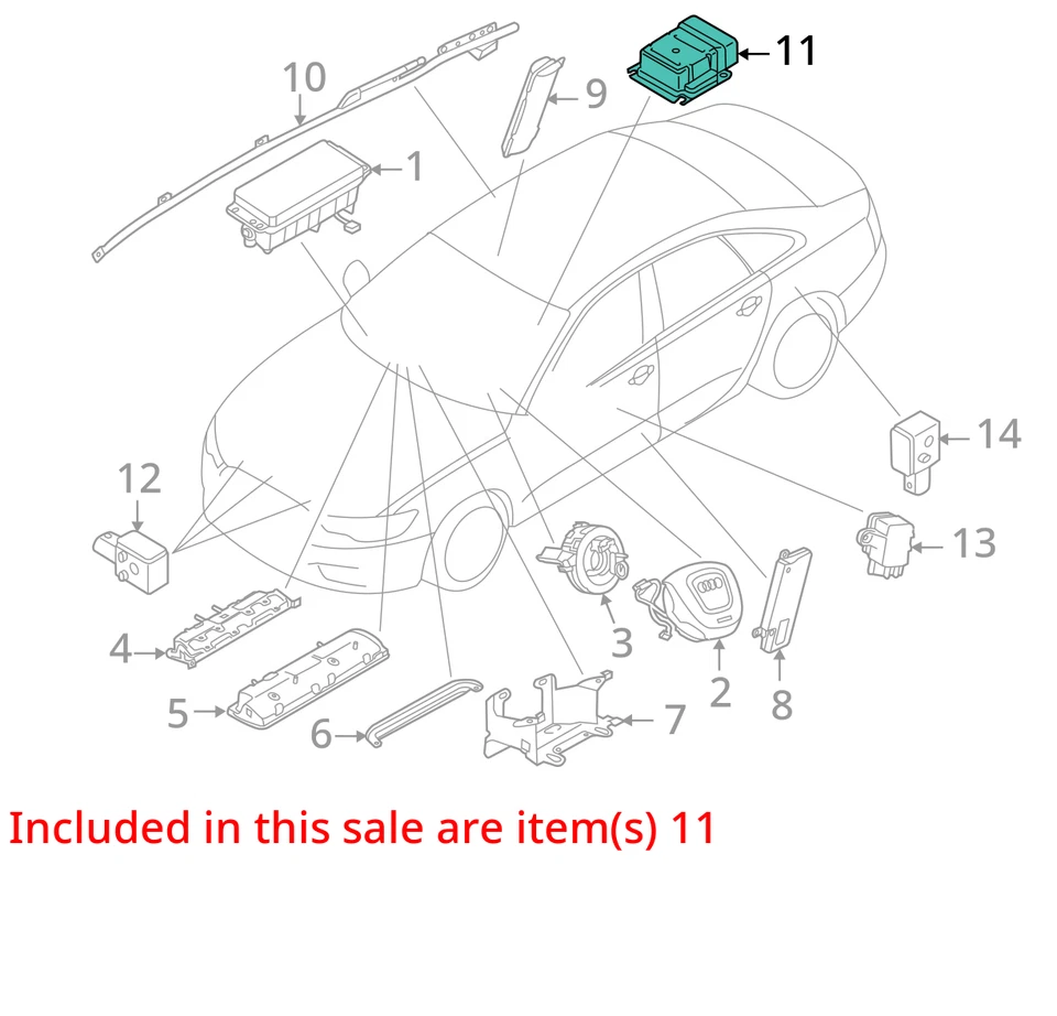 2012 2013 2014 2015 Audi A7 Quattro Airbag Air Bag Control Module Unit OEM - Image 4 of 4