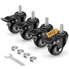Lenkrollen Gummi Kunststoff 50mm 2 Zoll mit Bremse 4er Set M&ouml;bel Transport