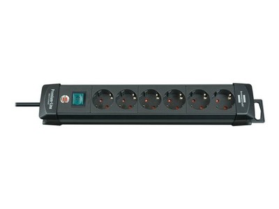 Brennenstuhl 1951160100 3m Black Plastic 6 socket(s) AC Black 390mm Premium-Line