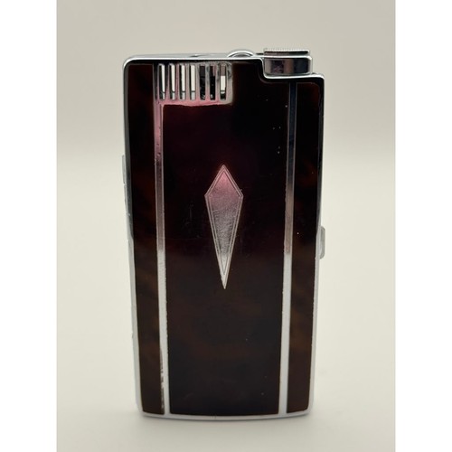 Vintage Ronson Mastercase Burgundy Enamel Cigarette Case Lighter Art Deco USA