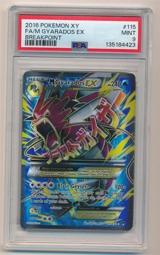 2016 POKEMON XY BREAKPOINT FULL ART MEGA GYARADOS EX #115 PSA 9 MINT