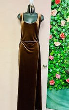 Pretty Little Thing Plus Size Brown Velvet Maxi Dress NWT