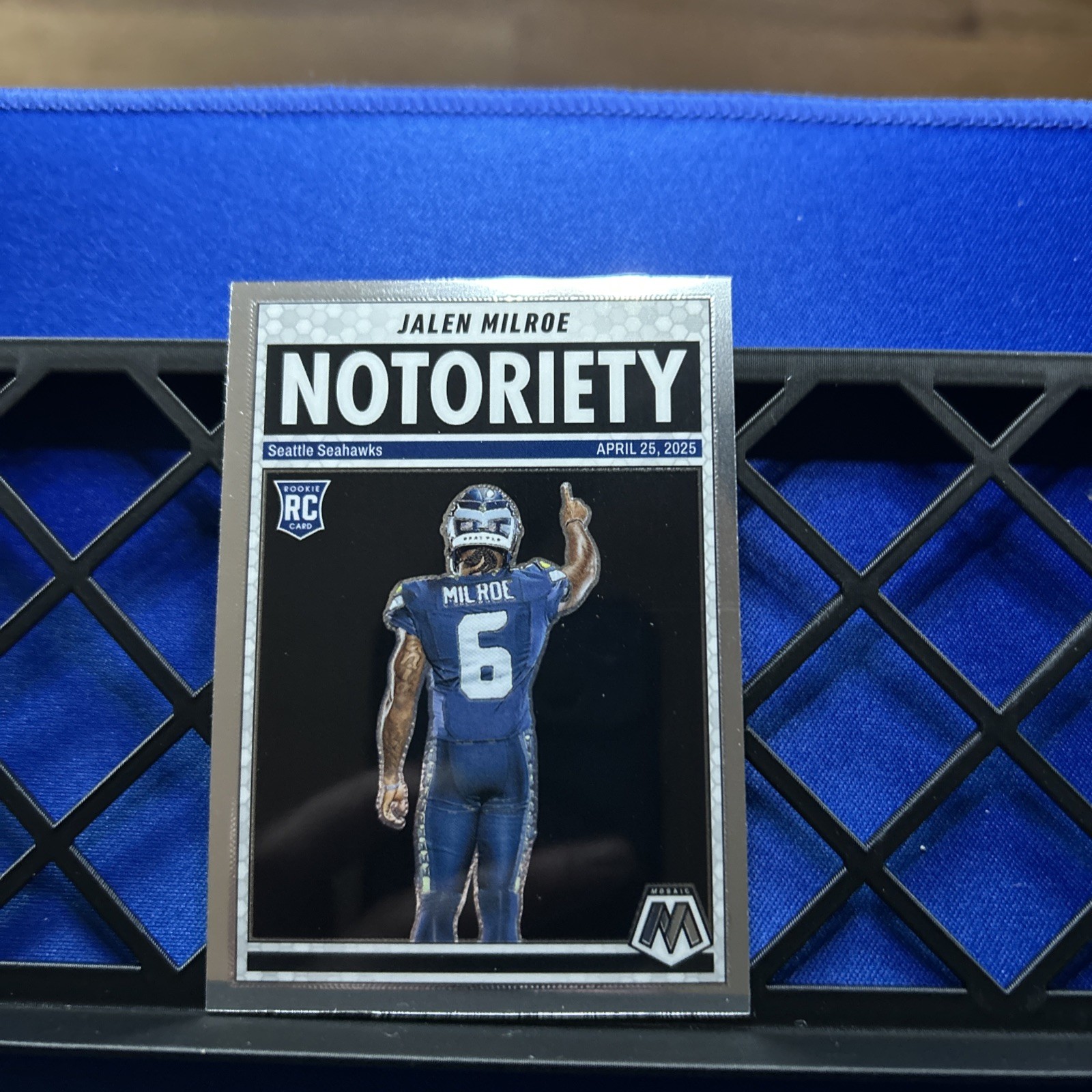 2025 Mosaic Jalen Milroe RC Notoriety #15 Seattle Seahawks