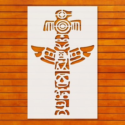Reusable Stencil Totem Pole Template for Wall Art & DIY Crafts - StencilAir