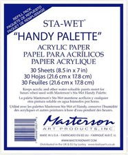 Masterson Sta-Wet Handy Palette Acrylic Paper Refill 30 Sheets White