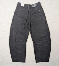 NWT Free People We The Free Lucky You Mid Rise Barrel Jeans Black Womens 29x27.5